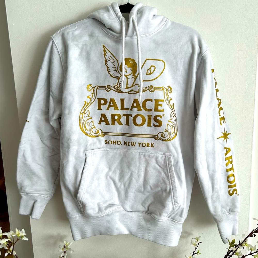 PALACE White and Gold Hoodie